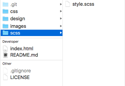 folder structure after initial